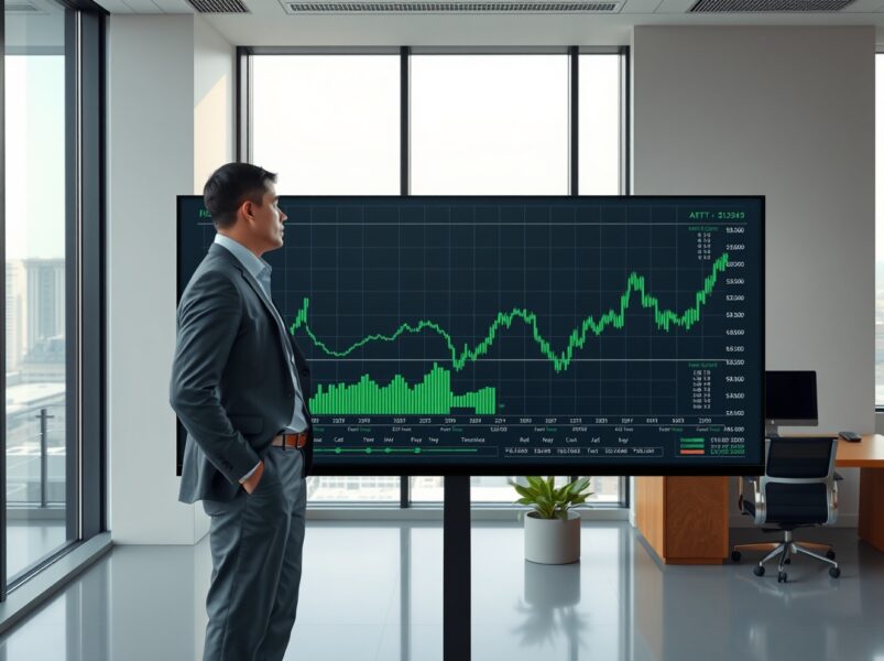 Financial analyst examining Bitcoin ETF flow data showing market stabilization trends