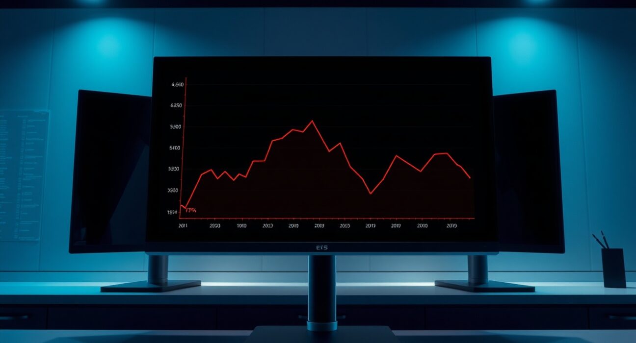 Analysis of Bitcoin spot ETF fund outflow showing a declining trend on a financial chart.