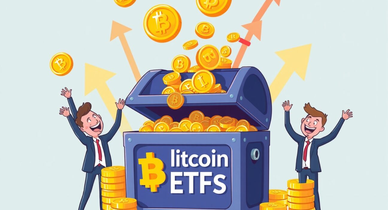 Bitcoin spot ETFs receiving massive investment inflows from enthusiastic institutional investors