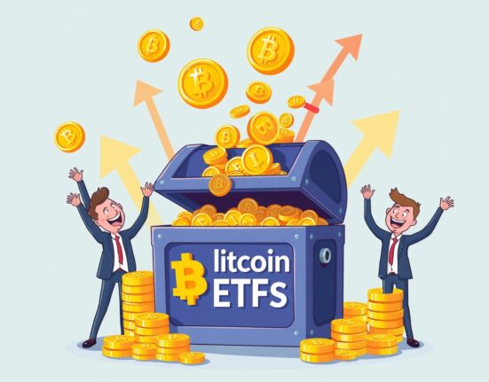 Bitcoin spot ETFs receiving massive investment inflows from enthusiastic institutional investors