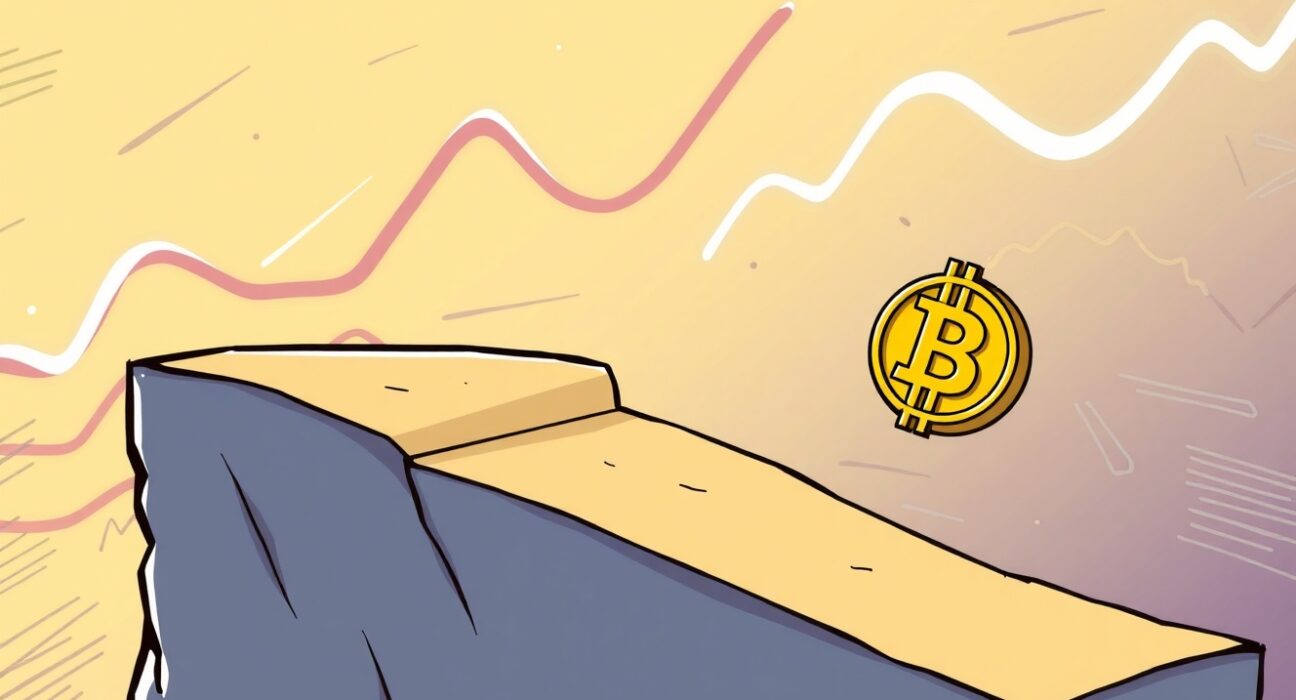 Cartoon showing a step back after two steps forward, illustrating the natural growth and pullbacks in Bitcoin spot ETFs.