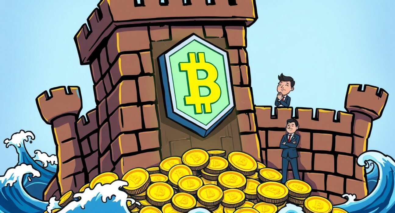 Unbreakable Bitcoin strategy protecting digital assets during market volatility with fortress security