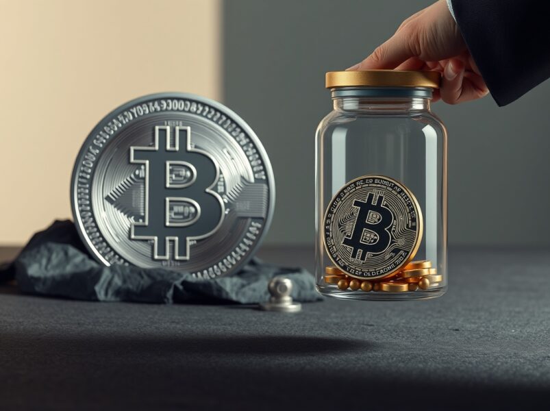 Conceptual image of dormant Bitcoin holdings and active institutional accumulation as reported by Bitfinex.