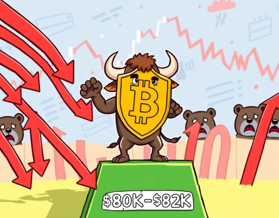 Bitcoin support level being tested as a bull defends against selling pressure at $80K-$82K zone