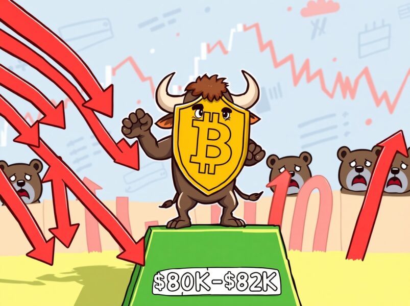 Bitcoin support level being tested as a bull defends against selling pressure at $80K-$82K zone