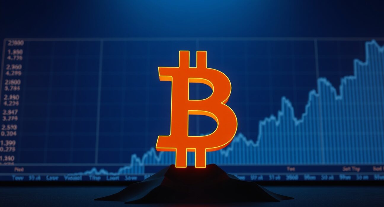 Bitcoin's rise above $78,000 symbolized by an ascending golden cryptocurrency logo.