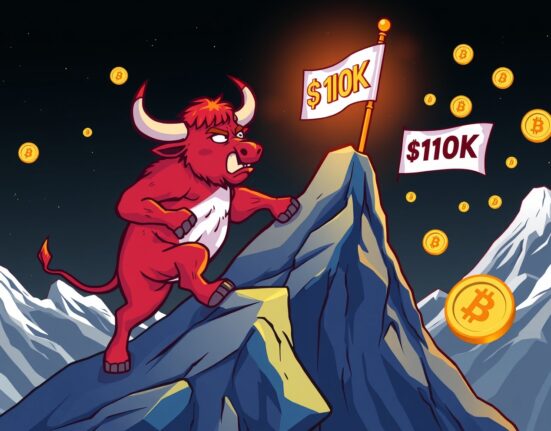 Bitcoin sustainable rally depicted as bull climbing toward $110K target