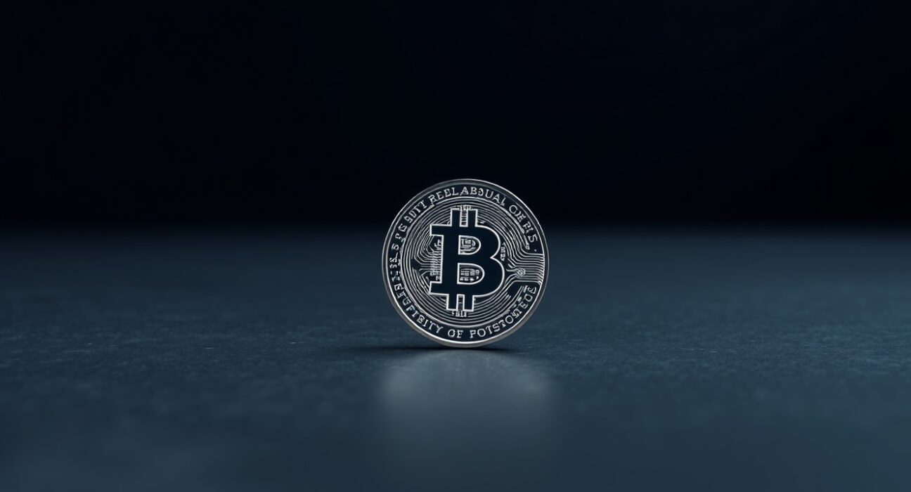 Bitcoin SV price prediction 2026: A close-up of a BSV coin on a dark surface representing the digital asset's market analysis and future forecast.