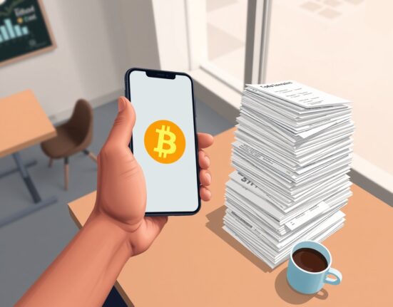 Frustration with Bitcoin tax paperwork for a simple coffee purchase, illustrating regulatory burden.