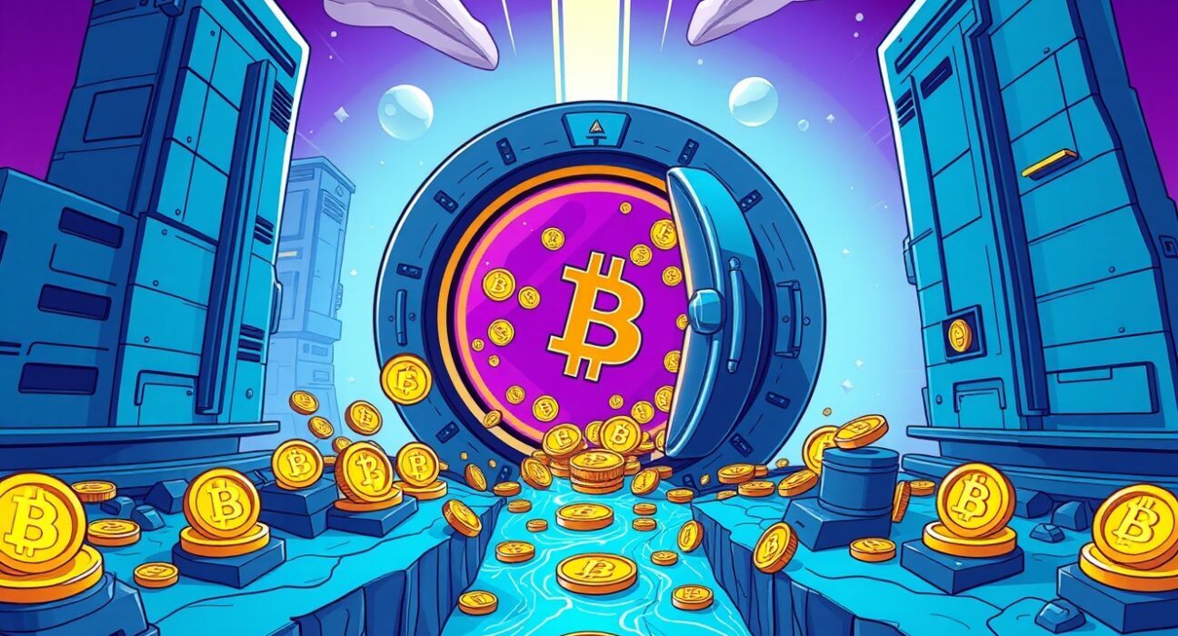 Massive Bitcoin transfer between institutional vaults showing cryptocurrency wealth movement