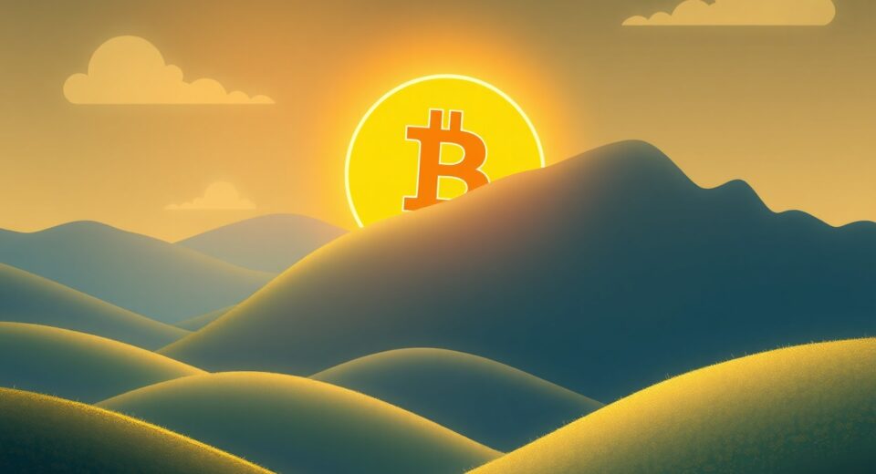 Conceptual illustration of a potential Bitcoin V-shaped rebound in the cryptocurrency market.