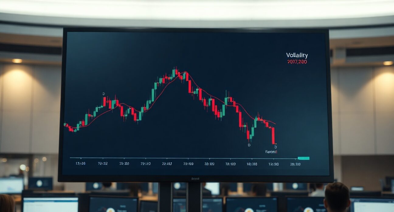 Trading screen showing Bitcoin price chart with low volatility and narrow range