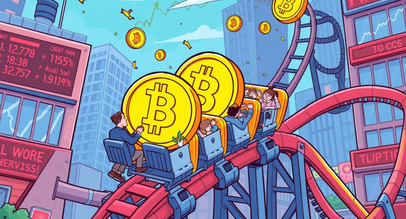 Bitcoin volatility depicted as rollercoaster ride until ETF flows stabilize
