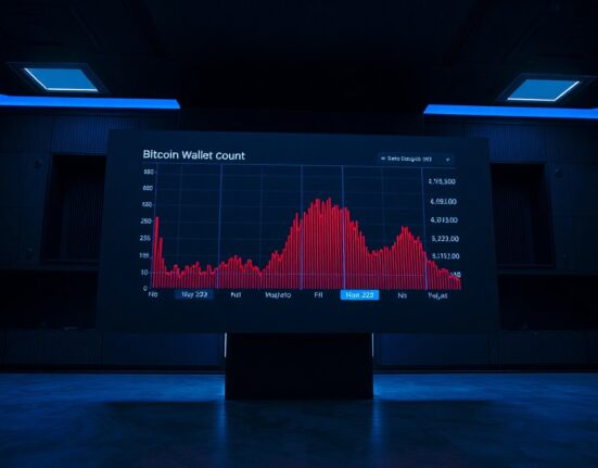 Dashboard showing a sharp decline in Bitcoin wallet count over five days.