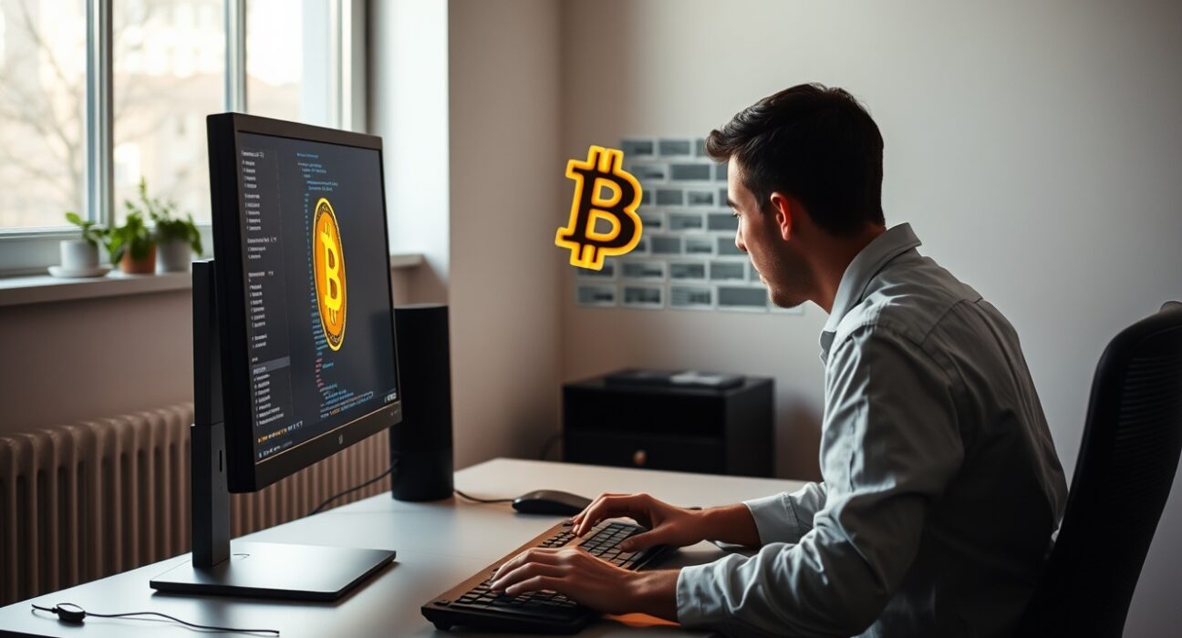 Person recovering Bitcoin wallet using Claude AI on a computer screen
