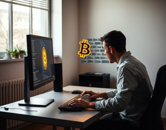 Person recovering Bitcoin wallet using Claude AI on a computer screen