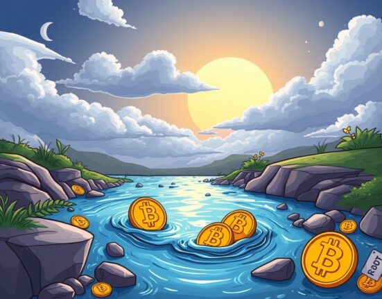 A cartoon illustration showing a temporary dip in Bitcoin's value, signaling that the current Bitcoin weakness is a short-term market adjustment before a potential recovery.