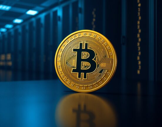 Illustration of a Bitcoin transaction representing a major $266 million whale transfer from Antpool.