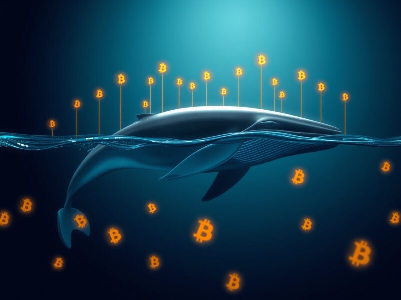 Bitcoin whale accumulating cryptocurrency from Binance exchange in digital ocean