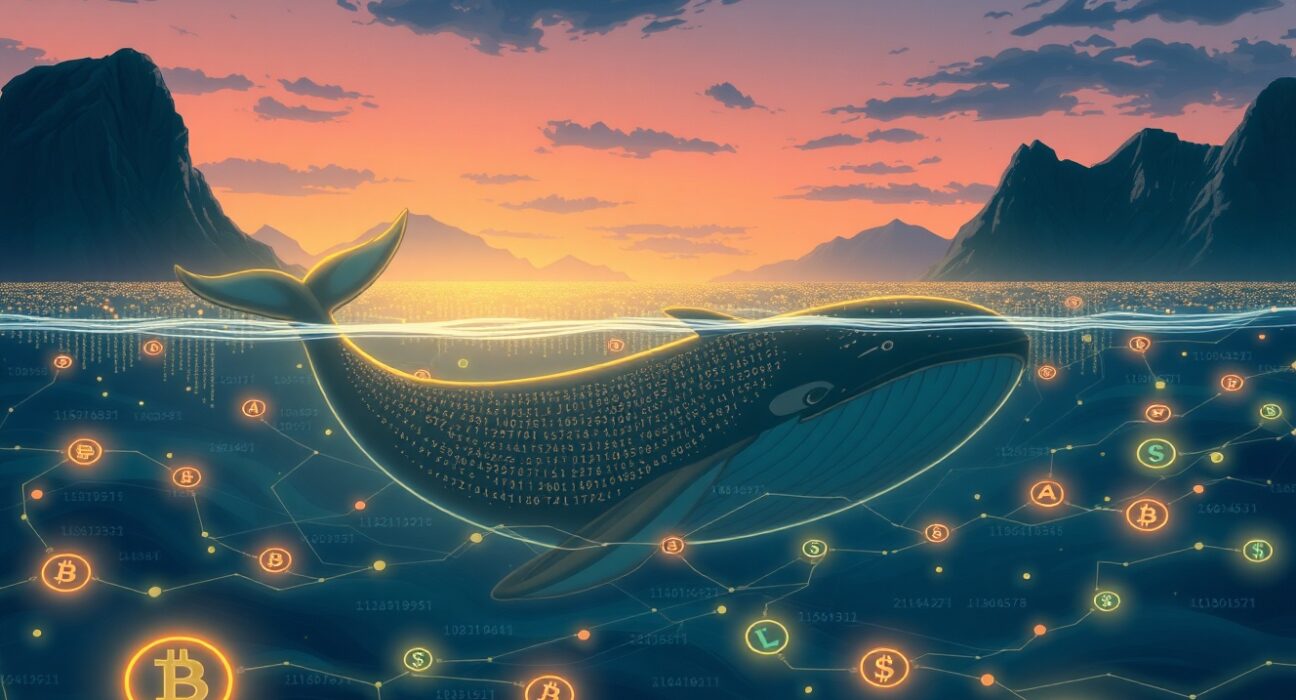 A Bitcoin whale facing a multi-million dollar loss after a major BTC deposit to Binance, symbolizing market volatility.