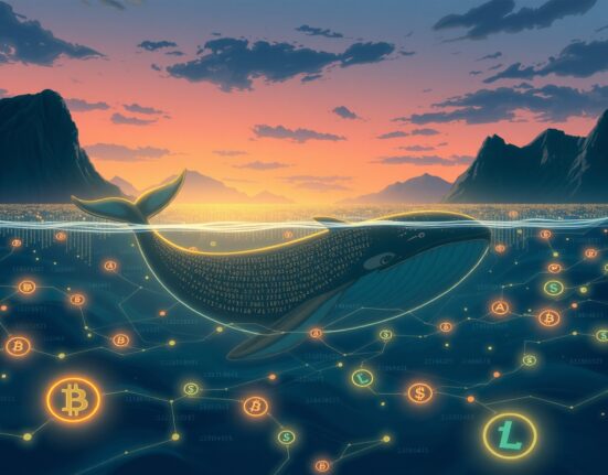 A Bitcoin whale facing a multi-million dollar loss after a major BTC deposit to Binance, symbolizing market volatility.
