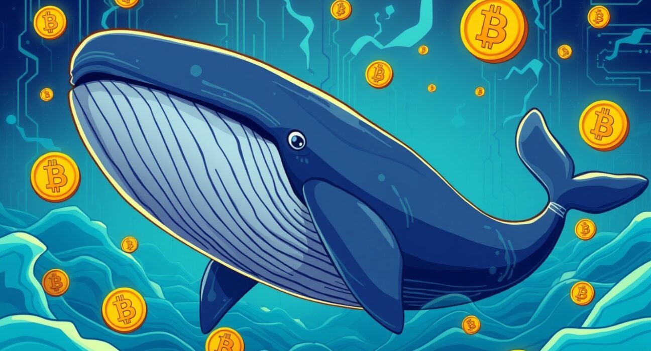 Bitcoin whale accumulating massive cryptocurrency holdings in mysterious digital ocean