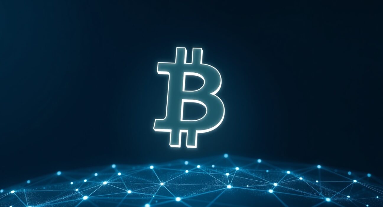 Bitcoin whale transfer and blockchain network analysis concept for financial news.