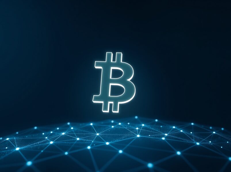 Bitcoin whale transfer and blockchain network analysis concept for financial news.