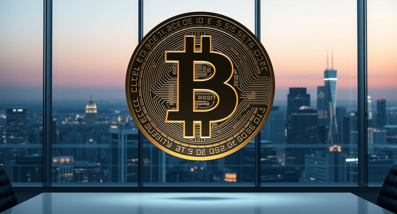 A Bitcoin symbol representing the $223 million institutional transfer to Galaxy Digital.