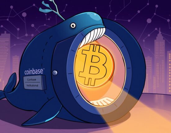 A cartoon image showing a significant Bitcoin whale transfer of 2,491 BTC from Coinbase Institutional to an unknown wallet.