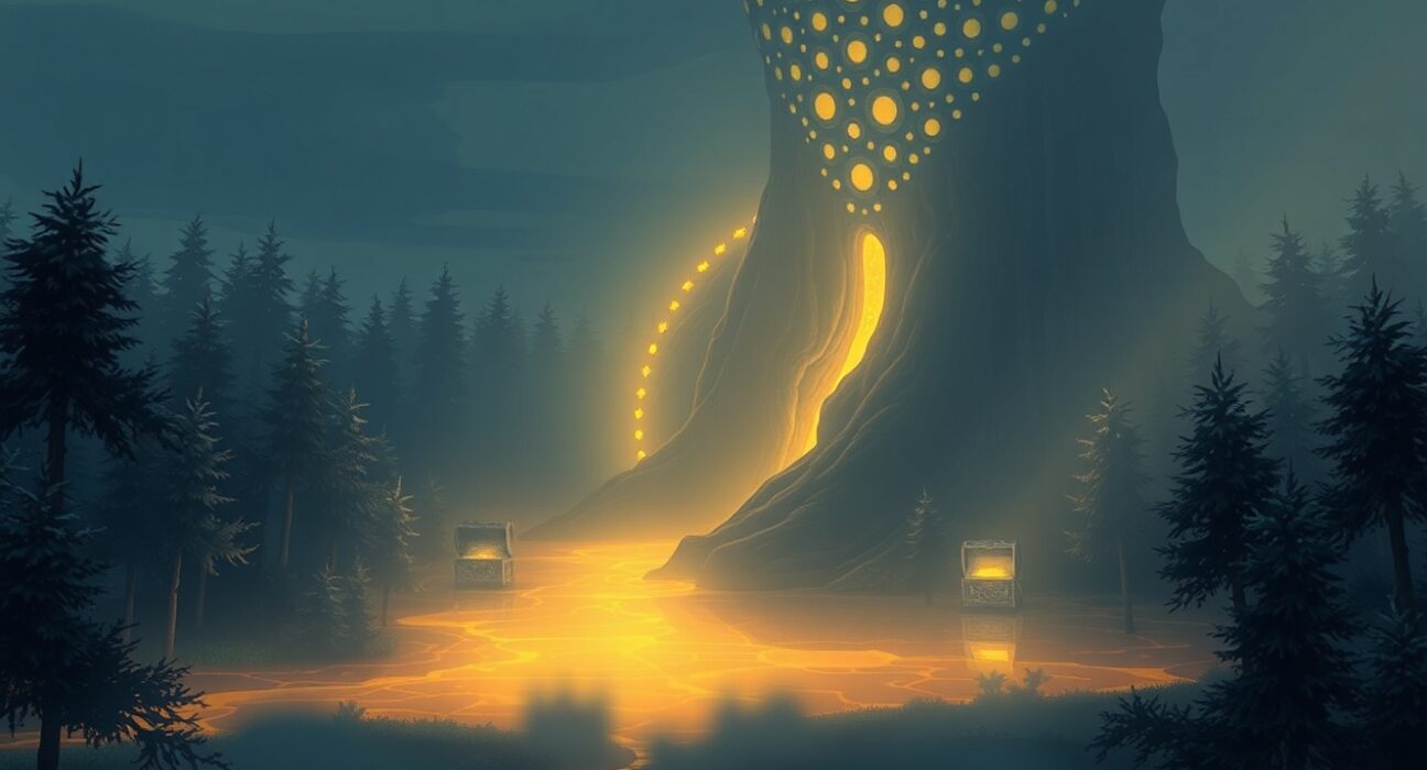 Conceptual illustration of a major Bitcoin withdrawal from an exchange representing long-term holding.