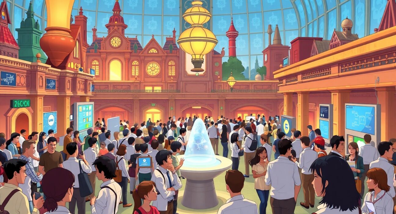 Attendees networking at the Bitcoin World Disrupt 2026 conference in San Francisco.