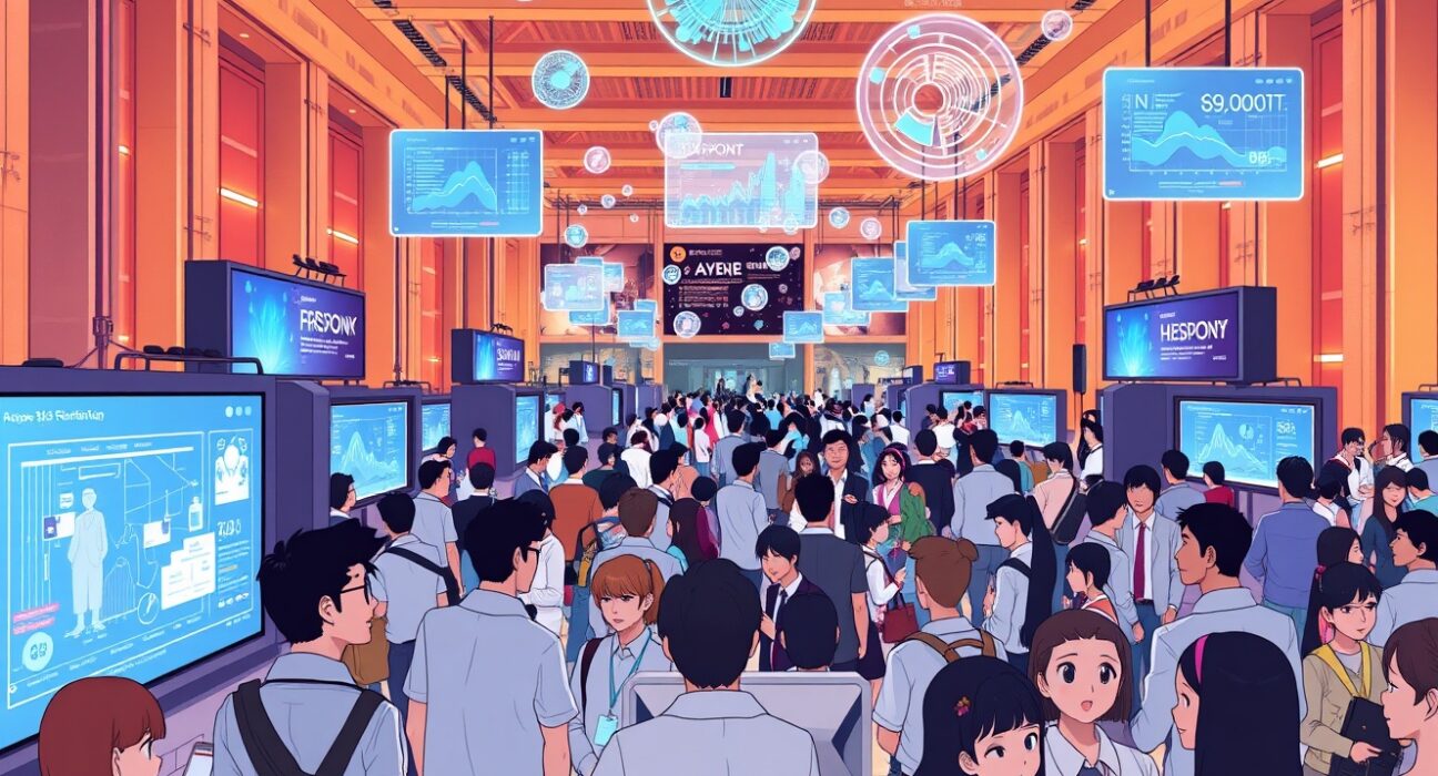 Attendees networking at the Bitcoin World Disrupt 2026 tech conference in San Francisco.