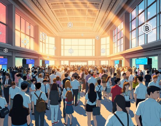 Networking at the Bitcoin World Disrupt 2026 tech conference in San Francisco with industry leaders.