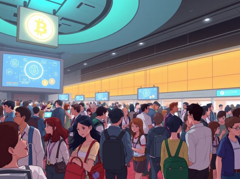 Bitcoin World Disrupt 2026 conference networking event in San Francisco with tech leaders and startups