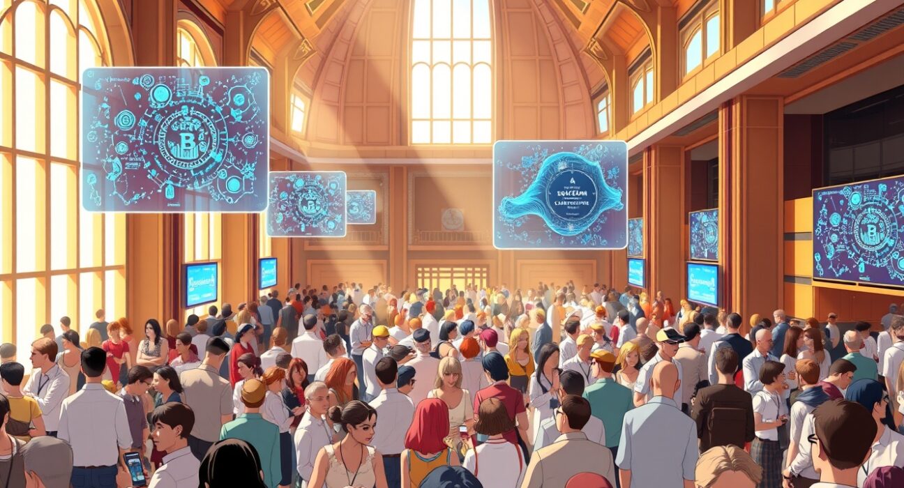 Attendees networking at the Bitcoin World Disrupt 2026 conference in San Francisco