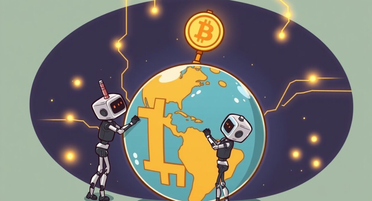 Cartoon illustration showing small robots performing crucial Bitcoin World maintenance to ensure an enhanced user experience.