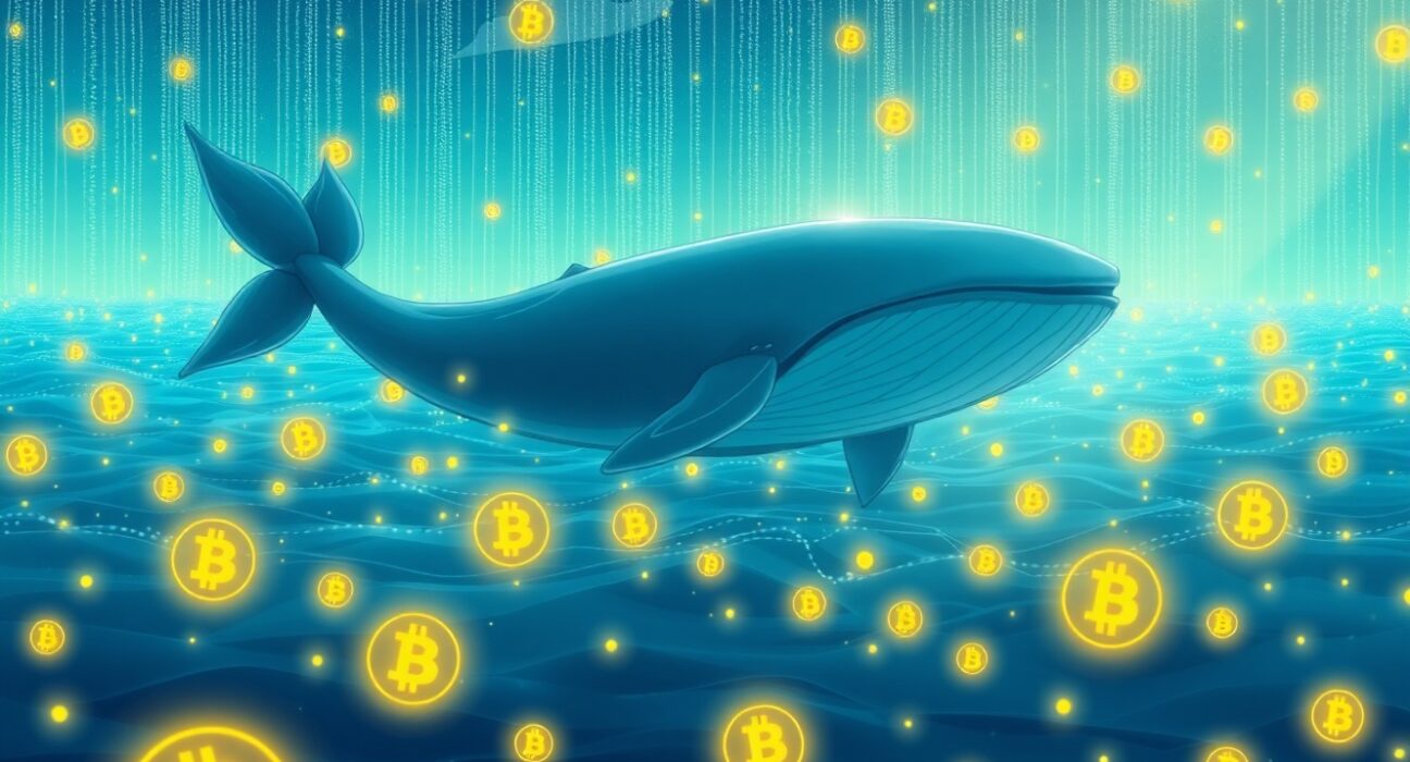 Bitfinex whale accumulating Bitcoin matching daily mining production, symbolizing major supply absorption.