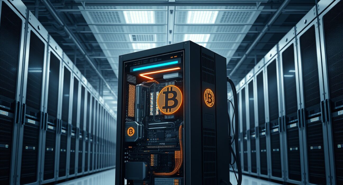 Bitfufu's industrial Bitcoin mining operation in a modern data center facility.