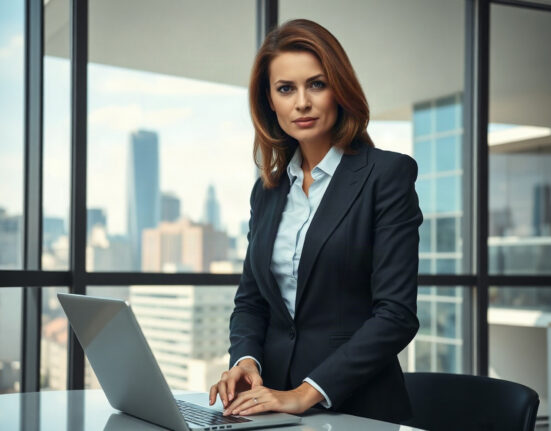 Bitget CEO Gracy Chen in a professional office setting, discussing Bitcoin market outlook
