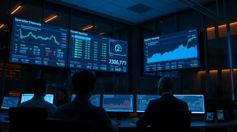 Bitget operations center at night with monitors showing market data and security dashboards
