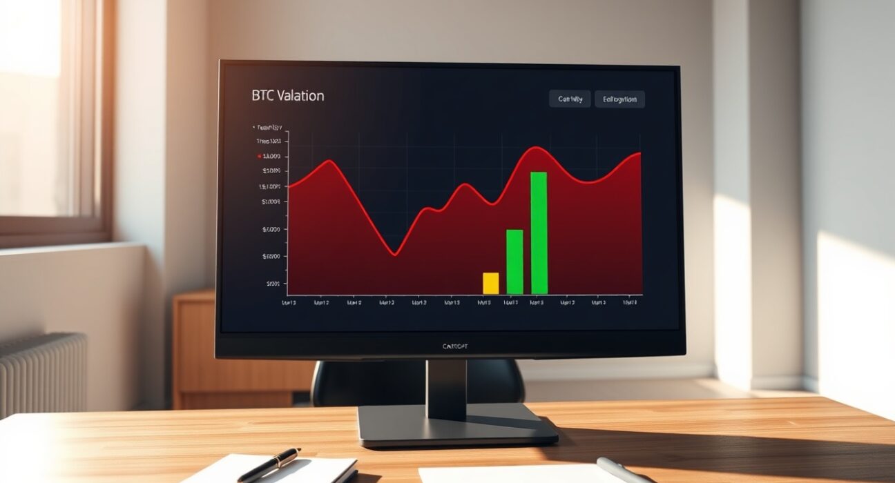 Financial dashboard showing BitGo's Bitcoin valuation decline and revenue growth data for 2025.
