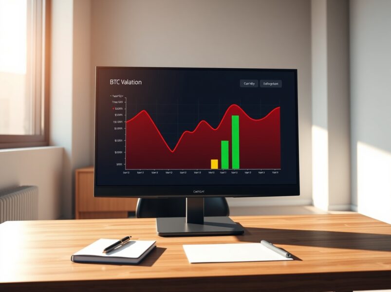 Financial dashboard showing BitGo's Bitcoin valuation decline and revenue growth data for 2025.