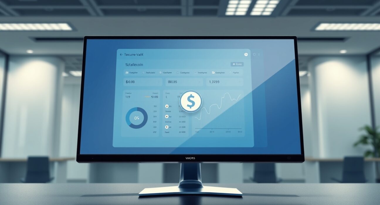 BitGo Mint platform interface for institutional stablecoin management on a professional trading desk.