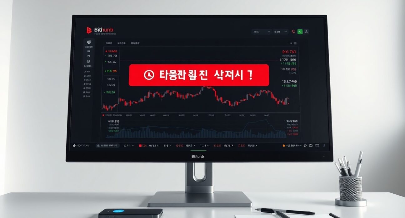Bithumb exchange interface showing alert for 0G transaction suspension due to network issues