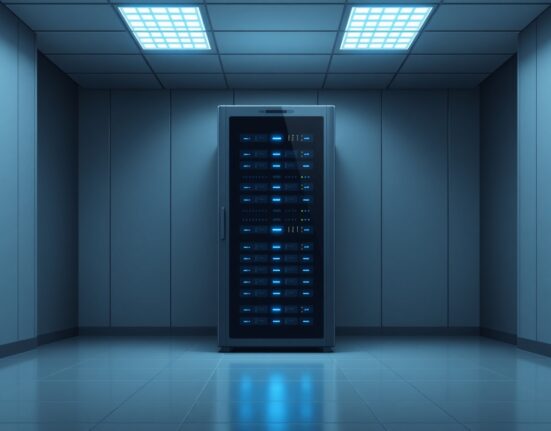 Secure server infrastructure representing Bithumb's 2025 financial growth and operational resilience.