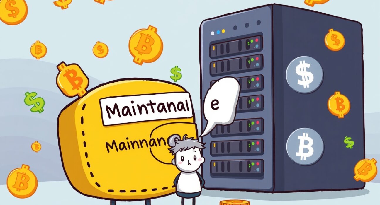 Cartoon illustration showing a crypto wallet under maintenance, symbolizing Bithumb's temporary halt of ADD withdrawals.
