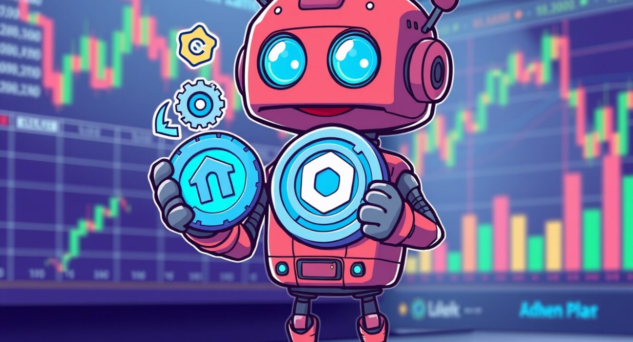 Cartoon illustration of the Bithumb BABY suspension, showing a digital coin paused for a network upgrade, ensuring smooth future transactions.