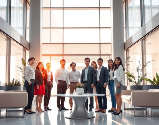 Bithumb employees celebrate the company's performance bonus announcement in a Seoul office.