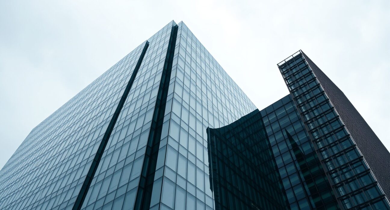 Exterior of a modern office building in Seoul, South Korea, representing Bithumb's headquarters.
